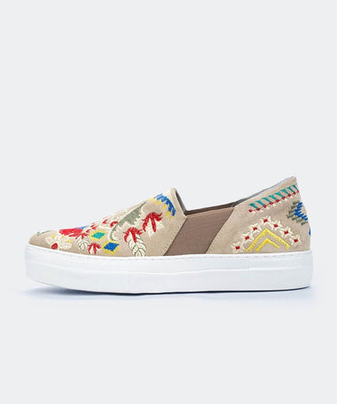 Modelo 400 Bordado Serraje Beige